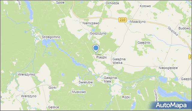 mapa Piaszki, Piaszki na mapie Targeo